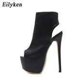 New Arrived Women Sandals Pumps Shoes Peep Toe Cut-Outs Shoes Sexy High Heels Gladiator Sandals Women Plus Size 35-40