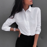 Billlnai women shirts and blouses 2023 Feminine Blouse Top Long Sleeve Casual White Turn-down Collar OL Style Women Loose Blouses
