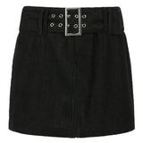 Billlnai Women'S Jeans Skirt Belt Mini Denim Skirt Korean Low Waist Straight Short Skirt Summer Harajuku Sexy Vintage 2023