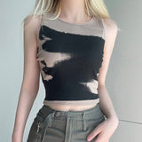Billlnai  Womens Summer Slim y2k Tops Sleeveless Vintage Cropped Tops O Neck Camisole Fashion Female Tops Gothic Streetwear Tank Tops