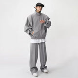 Billlnai - Sports Suits Pants Sets for Men 2 Piece Sets Couple Matching Outfits Clothing Hoodies Sweatshirt Gray Korean Streetwear