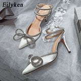 Style Crystal Butterfly Women Pumps Jelly Office Lady Shoes Summer Slingbacks High Heels Wedding Bridal Shoes
