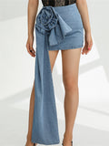 Billlnai Women Y2K Short Mini Skirts High Waist 3D Flower Patchwork Pencil Skirts Aesthetic Retro 90S Streetwear New