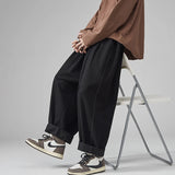 Billlnai 2023 Men's Casual Wied Leg Pants Oversize Cotton Trousers Solid Color Fashion Men Jogging Pants Korean Streetwear Vintage 5XL