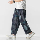 Billlnai Harajuku Style Men's Harem Pants Fashion Wide Leg Straight Casual Patchwork Pants Male Loose 2023 Cotton Linen Trousers M-3XL