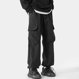 Streetwear Cargo Pants Men Multi-pocket Harajuku Fashion Jogger Loose Men Casual Pants Hip Hop Straight Harem Pants Black