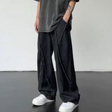 Billlnai 2024 New Summer Jeans Men Patchwork Denim Trousers Male Oversize Loose Casual Wide-leg Pants Streetwear Harajuku Clothing
