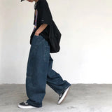 Billlnai New Wide Leg Pants Men's Fashion Baggy Solid Color Stitching Trousers Harajuku Casual Loose Oversize Jeans Men Clothing Y2K