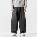 Autumn Men‘s Straight Jeans Oversized Fashion Loose Cargo Jean Pants Male High Street Wide Leg Denim Trousers Streetwear 5XL