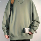 Billlnai - Men's Crew Neck Sweatshirt Pullover For Men Solid Sweatshirts For Spring Fall Long Sleeve Tops