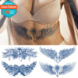 Billlnai Waterproof Temporary Tattoo Sticker Divine Wings Of Angel Tatto Stickers Juice Lasting Tatoo Fake Tattoos For Girl Women Lady
