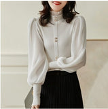 Korobov Vintage Long Sleeve Half Turtleneck Cardigans Sweaters Korean Single Breasted Basics Cardigan Japanese Sweet Sweater