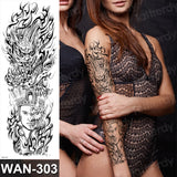 Billlnai Sexy Fake Tattoo For Woman Waterproof Temporary Tattoos Large Leg Thigh Body Tattoo Stickers Peony Lotus Flowers Fish Dragon