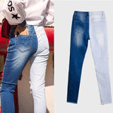 Graduation Gifts  2023 New fashion  Autumn Winter Women Pancil Jeans Stretch Hole Splice Plus Size 4XL Female Denim Hight Waist Blue Pants