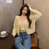 Billlnai  2023  Autumn Winter New Sweet Japanese Knitted Two Piece Sets Korean Chic Cardigan and Tank Top Women Outfits Female Suits