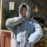 Billlnai Candy-Colored Padded Jacket Girls Kawaii Winter 2023 New Korean Oversize Hooded All-Match Jacket Cyber Celebraty Thicken Coat