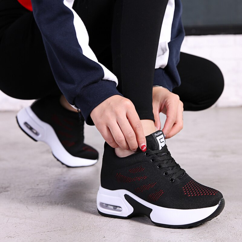 Wedges Shoes for Women Platform Shoes Breathable Casual Shoes Woman Fashion Sneakers Height Increasing Vulcanize Shoes Chunky