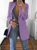 2023 New Solid Color Fashion Casual Suit Collar Long Sleeve Slim Temperament Coat Women Large Size Hot Sale Streetwear