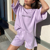 Women's T-shirts Suit Sports 2 Piece Set Women Solid T-shirt Shorts Tracksuits Sets Female 2023 Summer Casual Loungewear Suits
