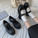 Japanese Student Lolita Shoes Woman Platform Mary Janes Buckle Strap Cute Cosplay Uniform Woman Shoes Harajuku