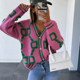 Billlnai Autumn Winter Knitted Button Up Loose Cardigan Sweater Women Long Sleeve Tops Oversized Sweaters Warm Sueters Coat
