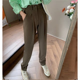 Billlnai Women Suit Pants Spring Office Lady Long Trousers 2023 New Autumn Solid  Slim High Waist Fashion Pant Female