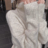 Knitted Sweater Women 2023 Autumn Winter Korean Mink Fur Turtleneck Long Sleeve Pullover Female Jumper Knitwear