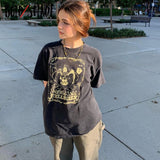 Bold Shade Grunge Streetwear Fashion T-shirts Crewneck Oversized Skull Print Short Sleeve Black T Shirt Summer Skater Girl Style