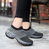 Billlnai 2023 Spring Women Sneakers Shoes Flat Slip on Platform Sneakers for Women Black Breathable Mesh Sock Sneakers Shoes