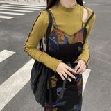 Vintage Tie Dye Slip Y2k Dress Long Japanese Harajuku Retro Summer Verano Dresses for Women 2023 Sundress Japan Outfits