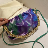 Billlnai  Graduation Party Solid Color Pleated Tote Bag 2023 Fashion New High-quality Soft Leather Women's Designer Handbag Travel Shoulder Bags Armpit Bag