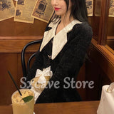 Billlnai 2023  Spring Vintage Black Dress Party Women Casual Elegant Gothic Y2k Mini Dress Lolita Kawaii Clothing One Piece Dress Korean