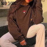 Bold Shade Indie Aesthetic Sweatshirt Fashion Streetwear Long Sleeve Hoodies Graphic Embroidery 90s Style Vintage Loose Hoodies