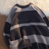 Billlnai  2023  Japanese Preppy Style Hit Color Striped Pullover Sweaters Korean Streetwear O Neck Long Sleeve Sweet Jumpers Harajuku Sweaters