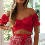 Jastie Cute Sweetheart Neckline Crop Tops Women Summer Shirt Balloon Sleeve Beach Tank Tops Boho Short blusas mujer de moda 2023