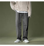 Billlnai - Aidase Korean Wide-leg Jeans Men's Fashion Retro Casual Jeans Men Streetwear Autumn Wild Loose Hip-hop Straight Denim Pants Mens M-2XL
