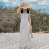 Billlnai  2023  Long Striped Straps Backless Women Dress Summer Elegant Evening Party Dresses Casual Vacation Beach Korean Runway  Dresses