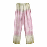 Billlnai Fashion Tie-Dye Print Pantalones De Mujer 2023 Vintage High Waist Pants Female Home Wide Leg Pant Pajamas Trousers Women