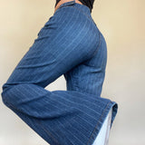 Billlnai 90s Streetwear Vintage Y2K Flare Jeans Woman Low Waist Cargo Pants Patchwork Pockets Slim Casual E Girl Denim Trousers