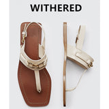 Christmas Gift Withered 2023 Indie Folk Vintage Genuine Leather England Fashion Gold Buckle Summer Roma Sandals Women Shoes Woman Women Sandals
