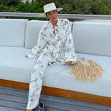 Ardm Fashion Floral Print Patchwork Blouses Women 2023 Vintage Long Sleeve Button-up Female Home Shirts Blusas Chic Tops Pajamas