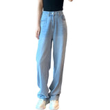 Woman High Waist Clothes Wide Leg Denim Jeans Casual Streetwear Vintage Quality Clothing Fashion Harajuku Straight Capris Pants