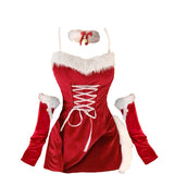 Christmas Gift Women Xmas Christmas Lady Santa Claus Cosplay Costume Winter Spaghetti Strap Dress Sexy Lingerie Maid Bunny Girl Uniform