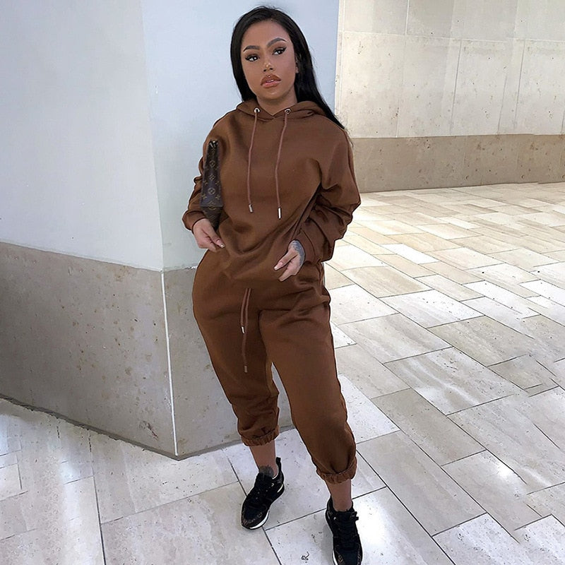 2023 Winter Fashion Outfits for Women Tracksuit Hoodies Sweatshirt and Sweatpants Casual Sports 2 Piece Set