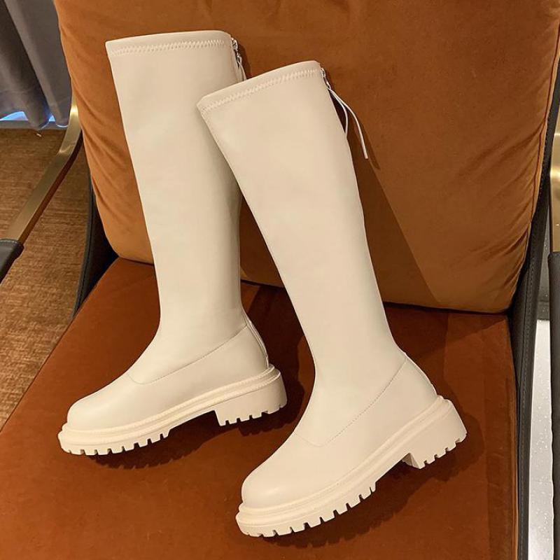 2023 Winter Long Brand Women's Boots Knee High Luxury Chelsea Chunky Platform Shoes Ytmtloy Zipper Round Toe Botines De Mujer