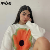 Aproms Trendy 2023 Jacquard Pullovers and Sweater Women Winter Knitted Warm Jumper Plus Size Female Street Style Loose Outerwear