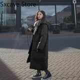 Billlnai 2023 Hooded Padded Coats Females Korean Fashion Clothing Long Parkas Zipper Outwear Down Jackets Oversize Winter