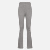 95% Cotton Casual Women's Flare Pants High Waist Streetwear Sweatpants Sports Pants 2023 Side Split Skinny Long Trousers Y2k