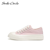 Smile Circle Chunky Sneakers Women Flat Platform Canvas Shoes Spring Summer Fashion Round toe Casual Shoes Ladies Sneakers