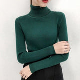 Ardm Casual Solid High Collar Jersey Punto Mujer Turtleneck Slim Vintage Jumper Soft Pull Femme Winter White Knitted Pullovers